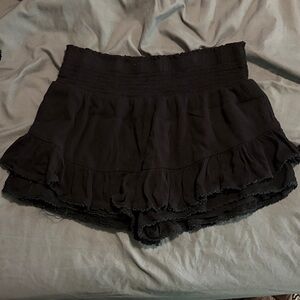 Black Women's Ruffled Skort